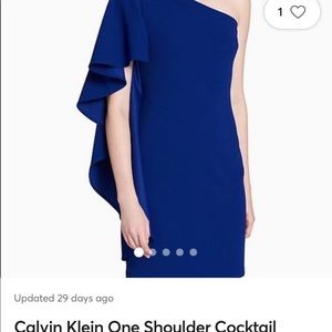 Calvin Klein one shoulder cape sleeve dress size 10